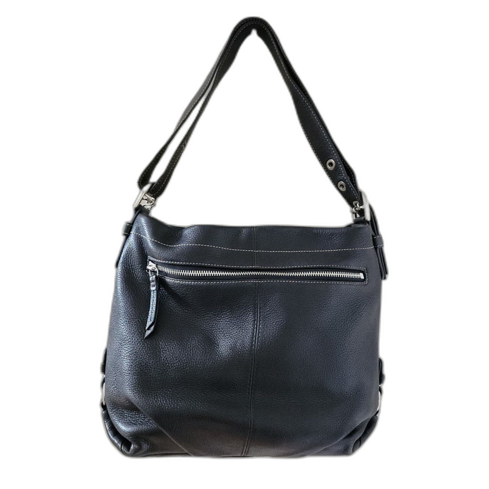 Coach Black Pebble Leather Shoulder Bag